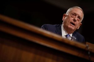 US Secretary of Defense James Mattis testifies before a Senate Armed Services Committee hearing on the "Political and Security Situation in Afghanistan" on Capitol Hill in Washington