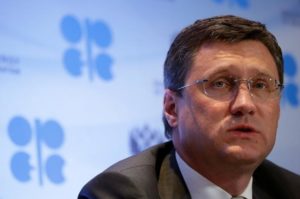 Russian Energy Minister Alexander Novak speaks during a news conference of the 4th OPEC-Non-OPEC Ministerial Monitoring Committee in St. Petersburg