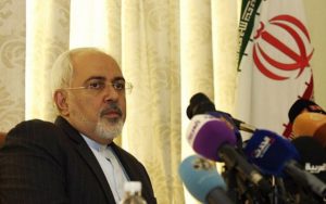 Iranian Foreign Minister Mohammad Javad Zarif holds a press conference on September 1, 2015, at the residence of the Iranian ambassador in the Tunisian capital Tunis.